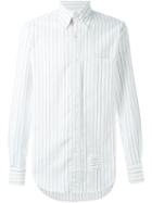 Thom Browne Striped Shirt, Men's, Size: 5, White, Cotton