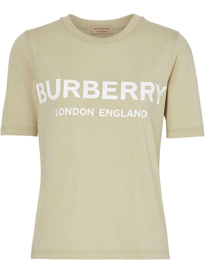 Burberry Logo Print Cotton T-shirt - Green