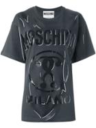 Moschino Logo Print T-shirt, Women's, Size: 36, Grey, Cotton