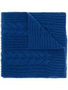 N.peal Wide Cable Scarf - Blue