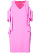 Trina Turk Frill Sleeve Dress - Pink & Purple