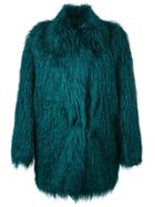 Mm6 Maison Margiela Faux Fur Shaggy Coat - Green