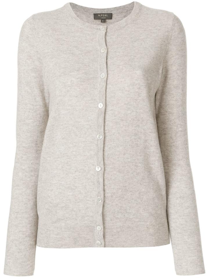 N.peal Round Neck Cardigan - Neutrals