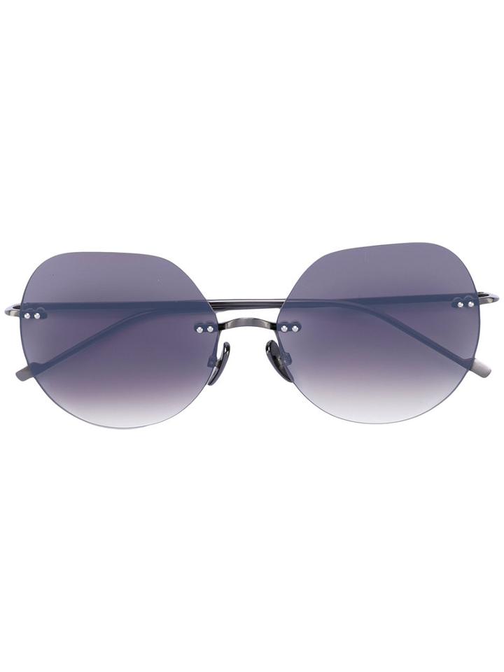 Courrèges - Round Sunglasses - Women - Metal - One Size, Grey, Metal