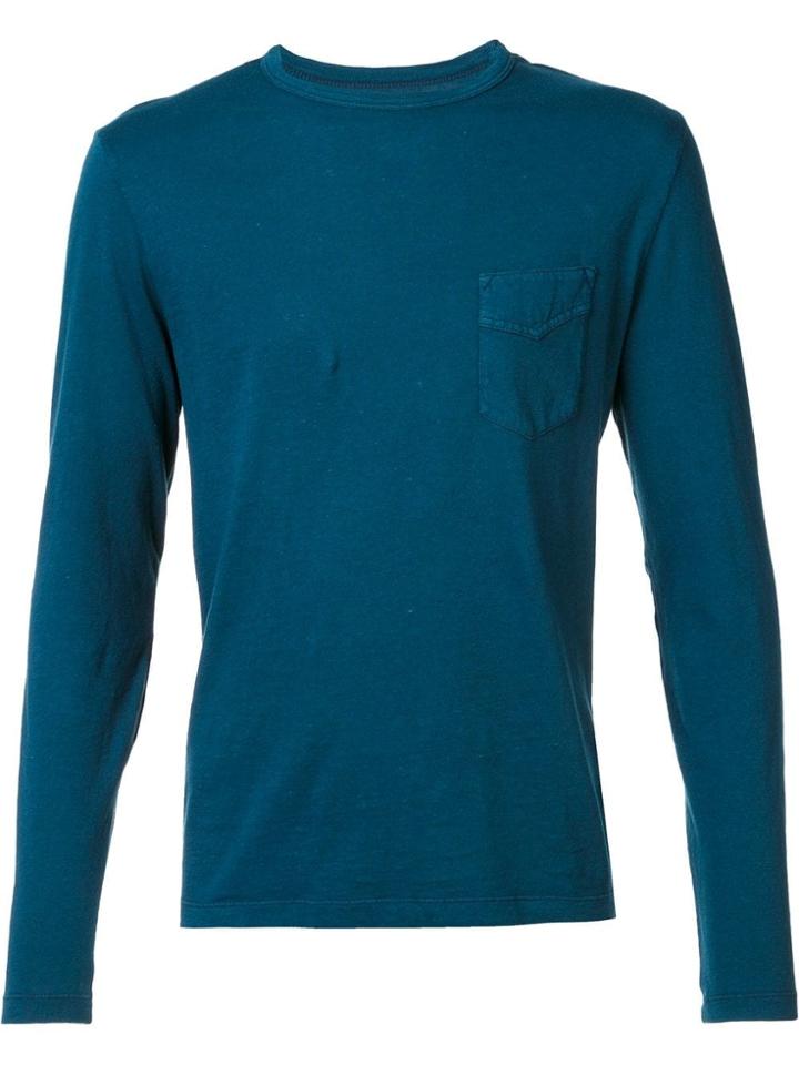 Officine Generale Chest Pocket Longsleeved T-shirt - Blue