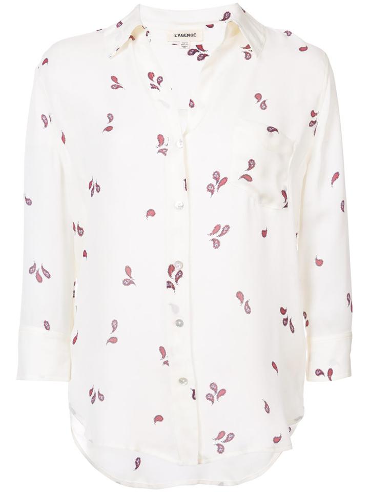L'agence - Printed Shirt - Women - Silk - Xs, Nude/neutrals, Silk