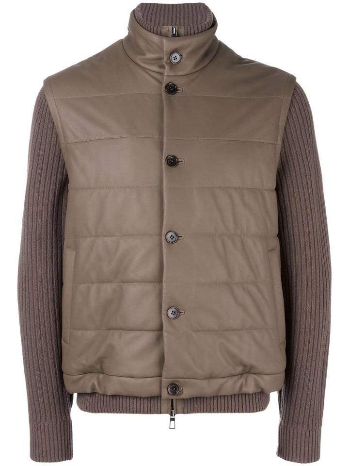 Loro Piana Ribbed Sleeve Jacket - Brown
