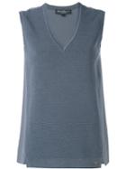 Salvatore Ferragamo - Knitted Top - Women - Silk/cotton - L, Grey, Silk/cotton