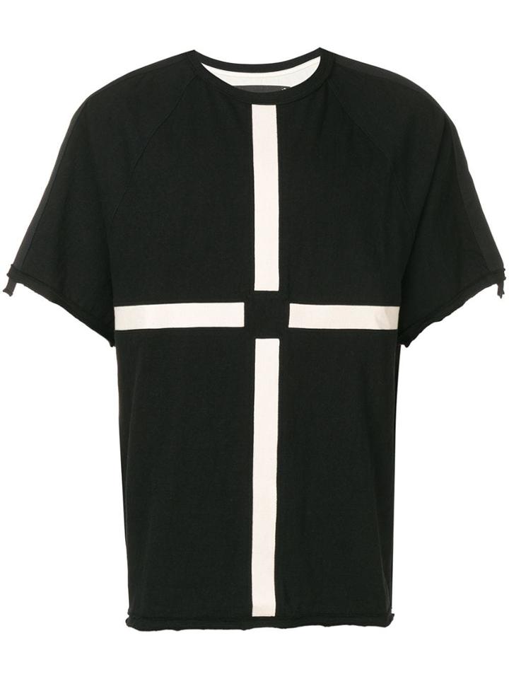 Ziggy Chen Appliqué Detail T-shirt - Black