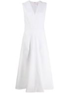 Genny Flared Sleeveless Dress - White