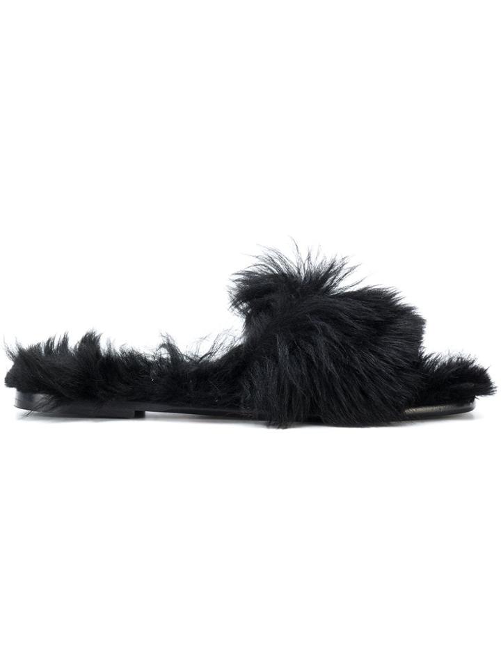 Tomas Maier Mongolian Slides - Black