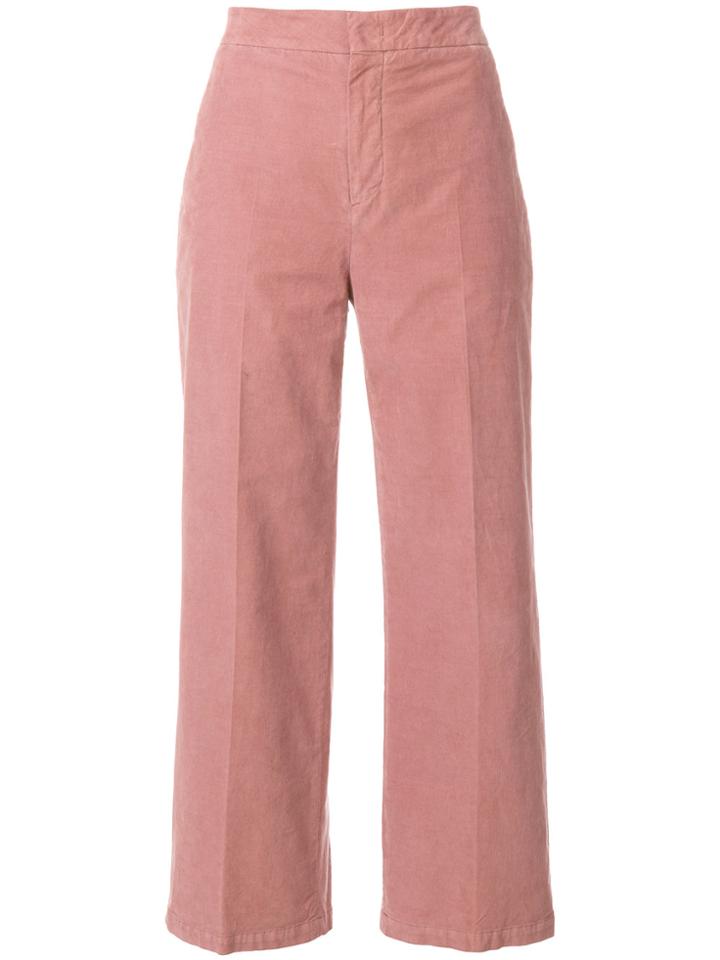 Pt01 Cropped Wide-leg Trousers - Pink & Purple