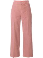 Pt01 Cropped Wide-leg Trousers - Pink & Purple