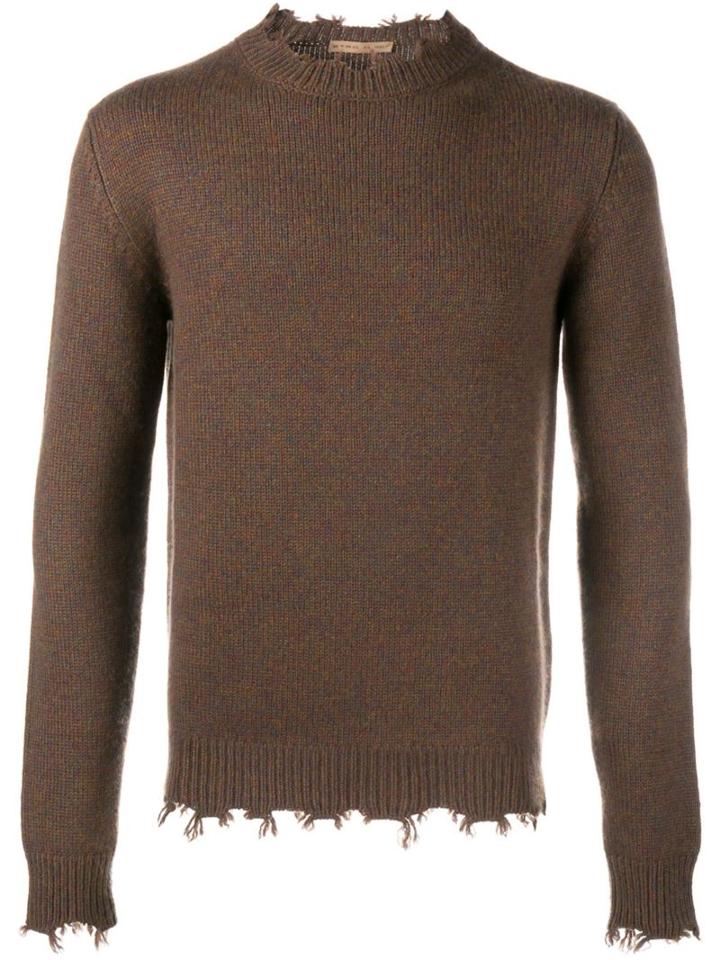Etro Cashmere Frayed Edge Jumper, Men's, Size: Small, Brown, Cashmere