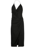Cushnie Wrap-effect Slip Dress - Black