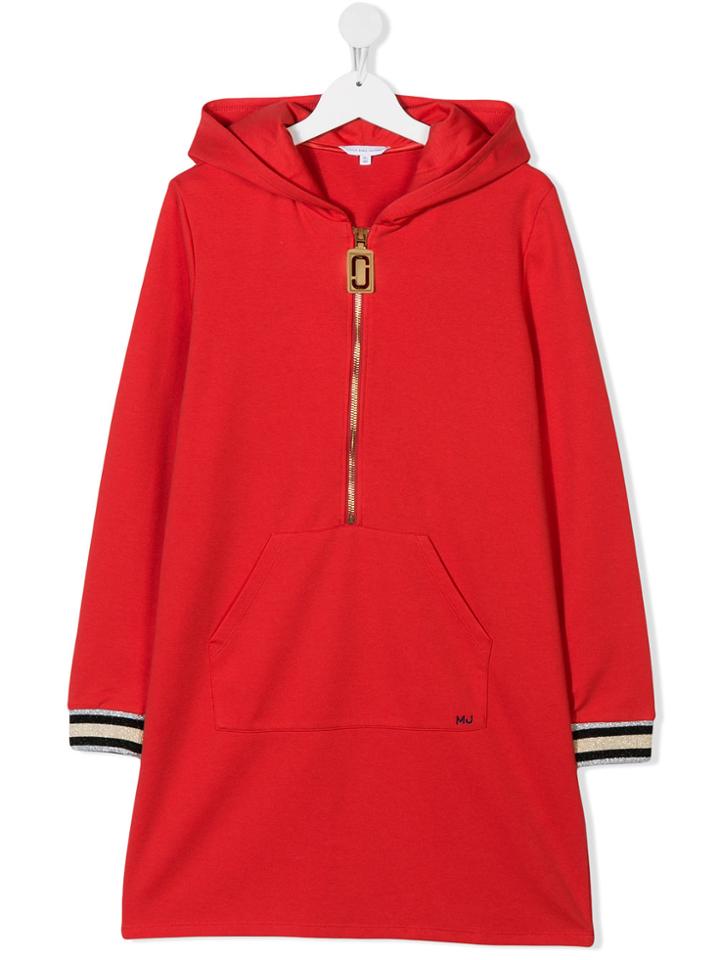 Little Marc Jacobs Zipped Hoodie Dress - Red