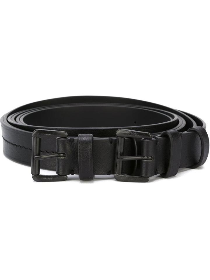 Ann Demeulemeester Double Buckle Belt, Women's, Size: Medium, Black, Leather