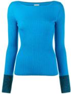 Mrz Boat Neck Jumper - Blue