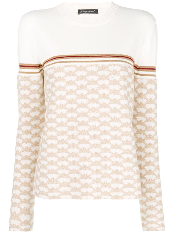 Phisique Du Role Geometric Patterned Sweater - Nude & Neutrals