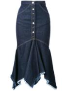 Kitx Denim 'de La Falaise' Skirt, Women's, Size: 12, Blue, Cotton/spandex/elastane