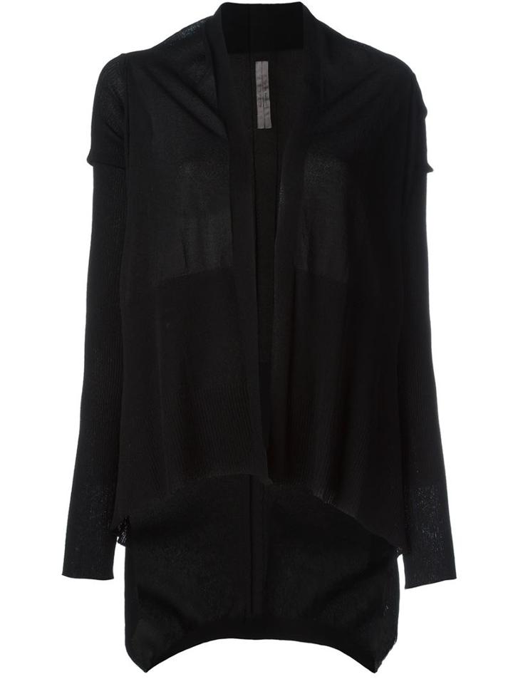 Rick Owens Asymmetric Cardigan, Women's, Size: Large, Black, Polyamide/viscose