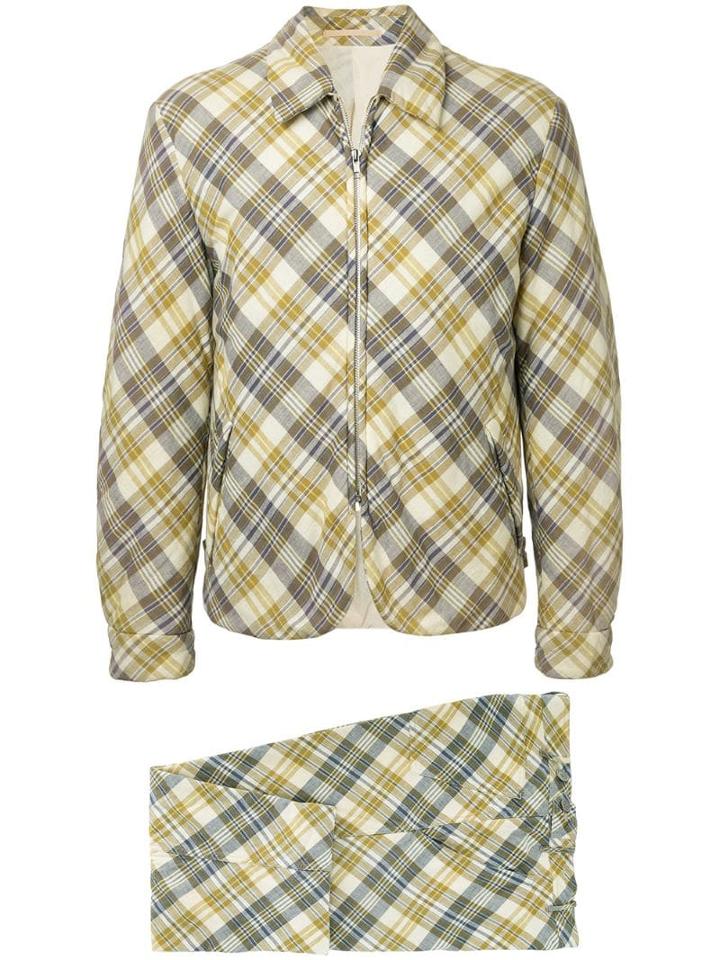 Comme Des Garçons Pre-owned Plaid Two-piece Suit - Yellow