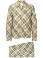 Comme Des Garçons Pre-owned Plaid Two-piece Suit - Yellow
