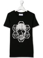 Philipp Plein Junior Logo Print T-shirt - Black