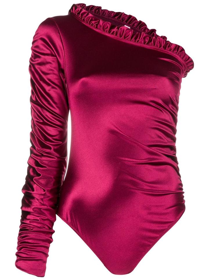 Fantabody Asymmetric Ruffle Trim Body - Pink & Purple