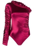 Fantabody Asymmetric Ruffle Trim Body - Pink & Purple