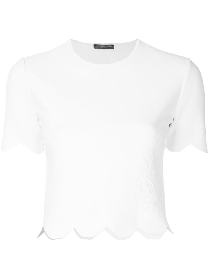 Alexander Mcqueen Textured Scalloped Top - White