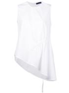 Eudon Choi - Asymmetric Tank Top - Women - Virgin Wool - 12, White, Virgin Wool