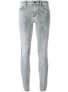 Diesel Side Zip Skinny Jeans, Women's, Size: 25/32, Grey, Cotton/polyester/spandex/elastane