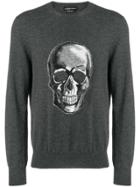 Alexander Mcqueen Skull Knit Sweater - Grey
