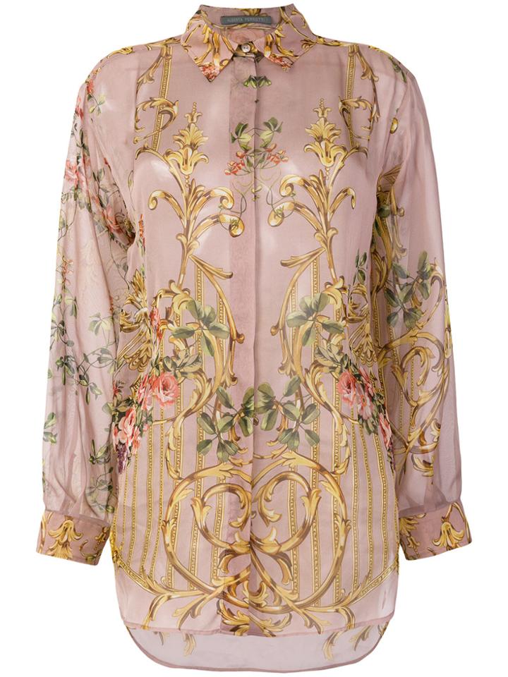 Alberta Ferretti Floral Print Shirt - Nude & Neutrals