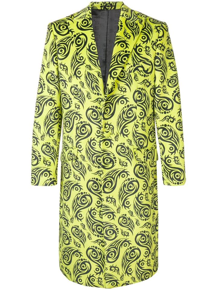 Sss World Corp Outspace Printed Coat - Yellow