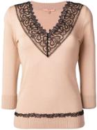 Ermanno Scervino Lace Trimmed Sweater - Neutrals