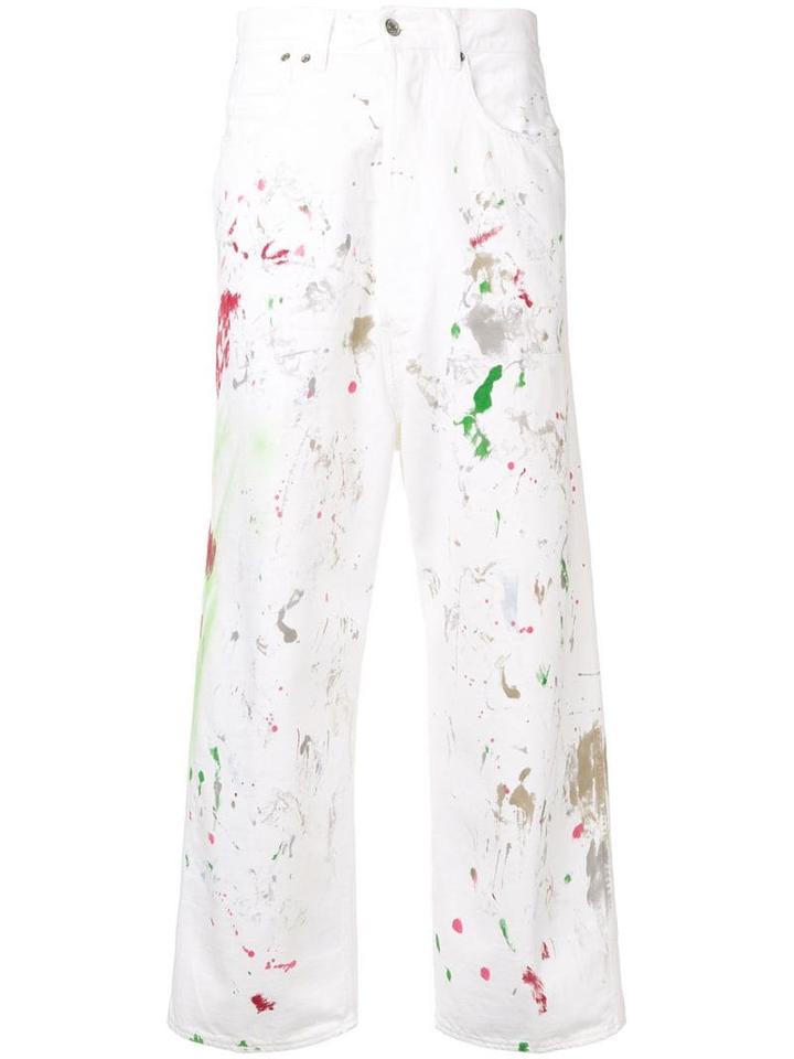 Golden Goose Paint Print Straight-leg Jeans - White