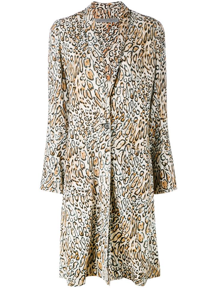 Raquel Allegra - Leopard Print Coat - Women - Silk - 2, Nude/neutrals, Silk