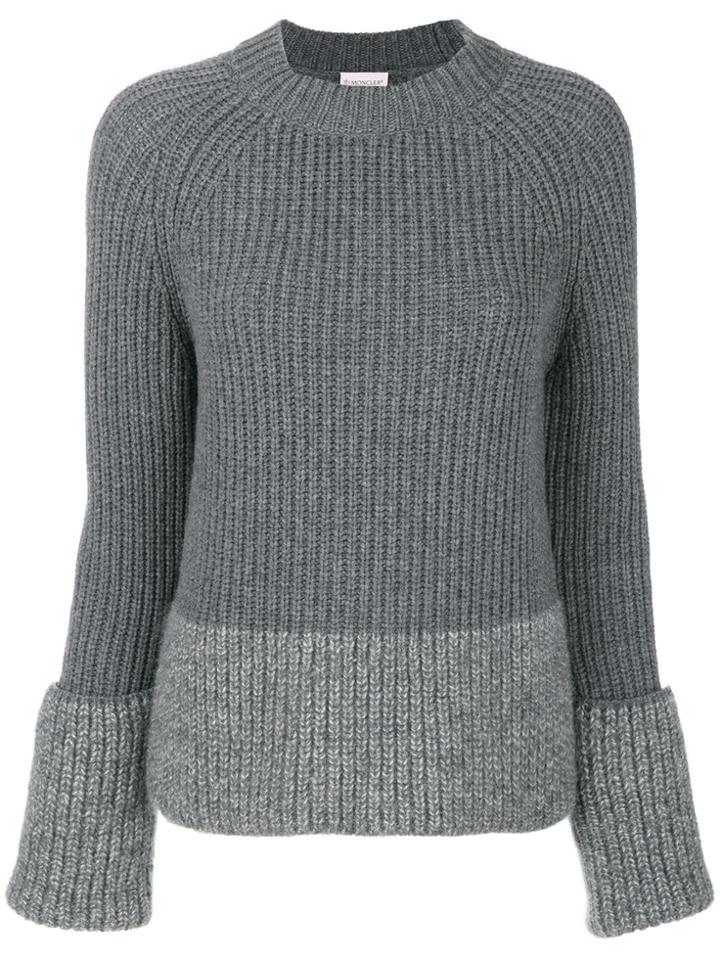 Moncler Ribbed Panel Jumper - Grey