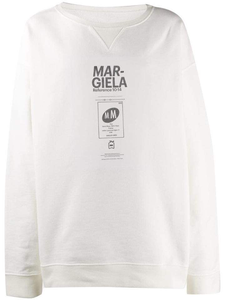 Maison Margiela Oversized Round Neck Sweater - White