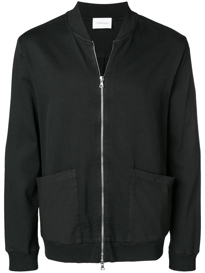 Low Brand Oversized Pocket Bomber Jacket - Black