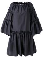 Msgm - Oversized Ruffle Dress - Women - Cotton/polyester - 40, Grey, Cotton/polyester