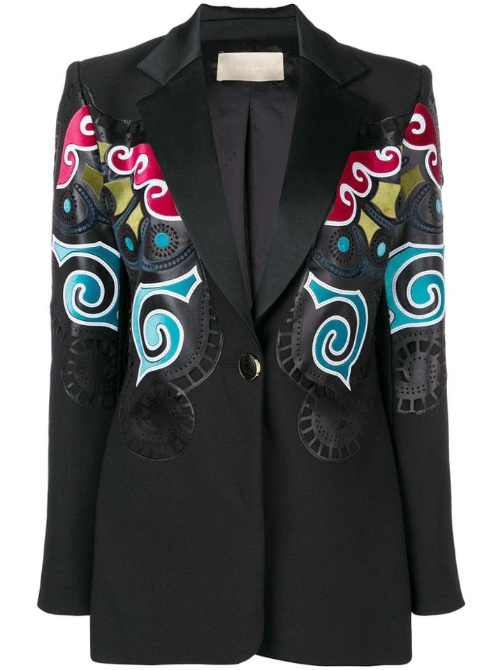 Elie Saab Multicoloured Print Blazer - Black