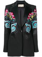 Elie Saab Multicoloured Print Blazer - Black