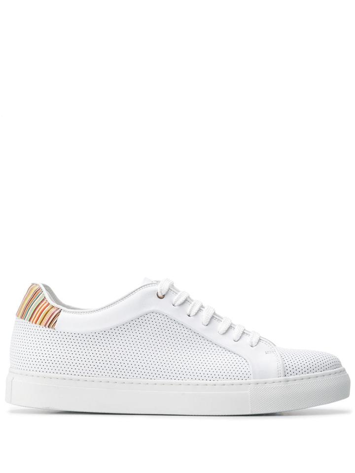Paul Smith Basso Sneakers With Signature Stripe Trims - White