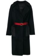 Blancha Belted Oversized Coat - Blue
