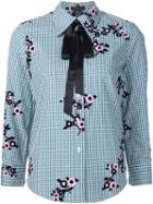 Marc Jacobs Floral Gingham Shirt, Women's, Size: 4, Green, Cotton/nylon