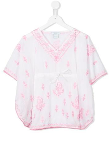 Elizabeth Hurley Beach Kids Embroidered Tunic, Girl's, Size: 8 Yrs, White