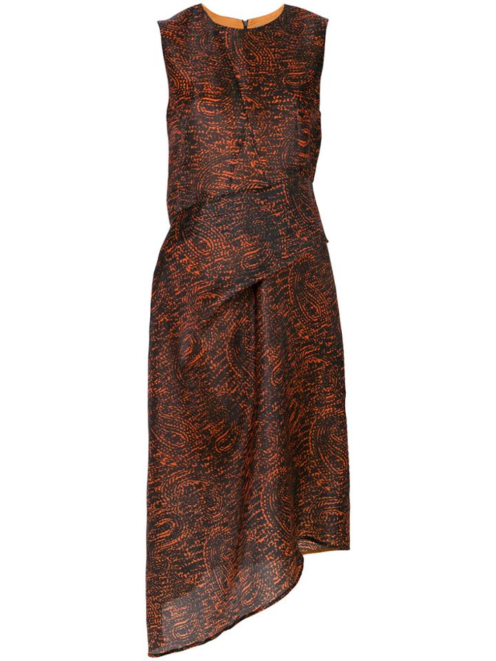 Christian Wijnants Asymmetric Gathered Waist Dress - Multicolour